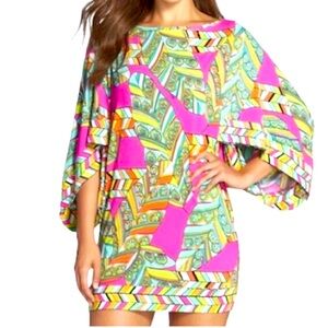 Trina Turk Pink and Green Geometric Mini Dress XS/S